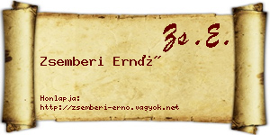 Zsemberi Ernő névjegykártya